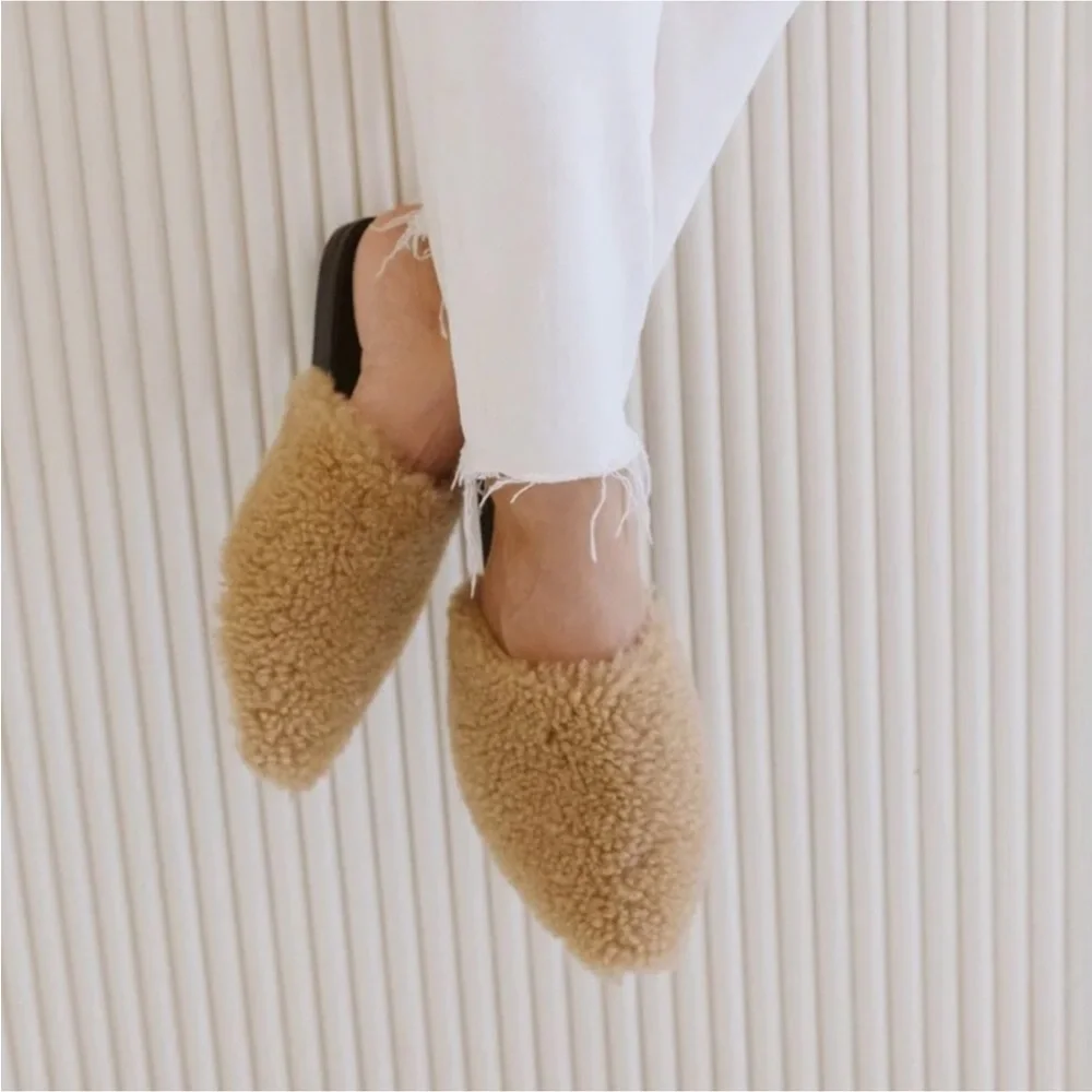 nwob JENNI KAYNE Shearling Mule in Natural - EU 37 - Picture 14 of 14